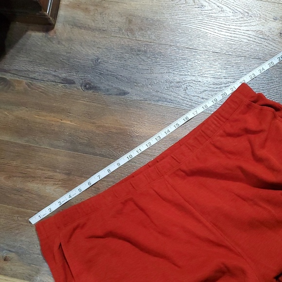 Eileen fisher organic cotton knit rust red orange pocket crop wide leg pants - Picture 6 of 8